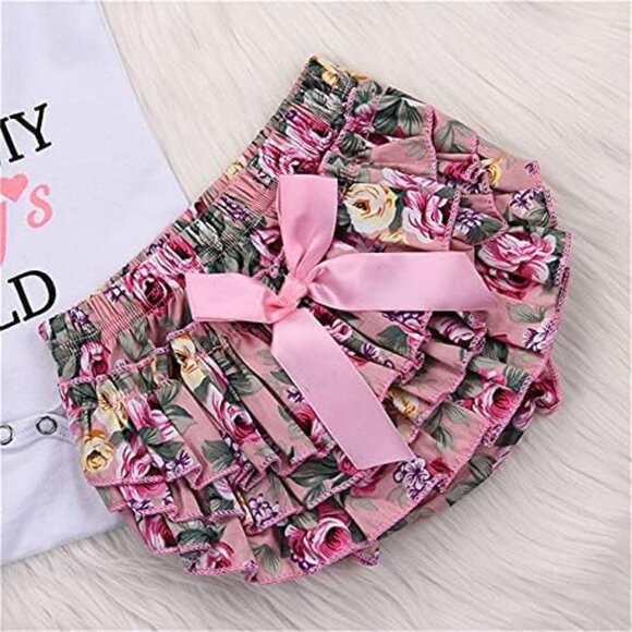 Baby Girl Floral Bodysuit 3-PC Outfit Set Size 3-6M - Picture 2 of 2